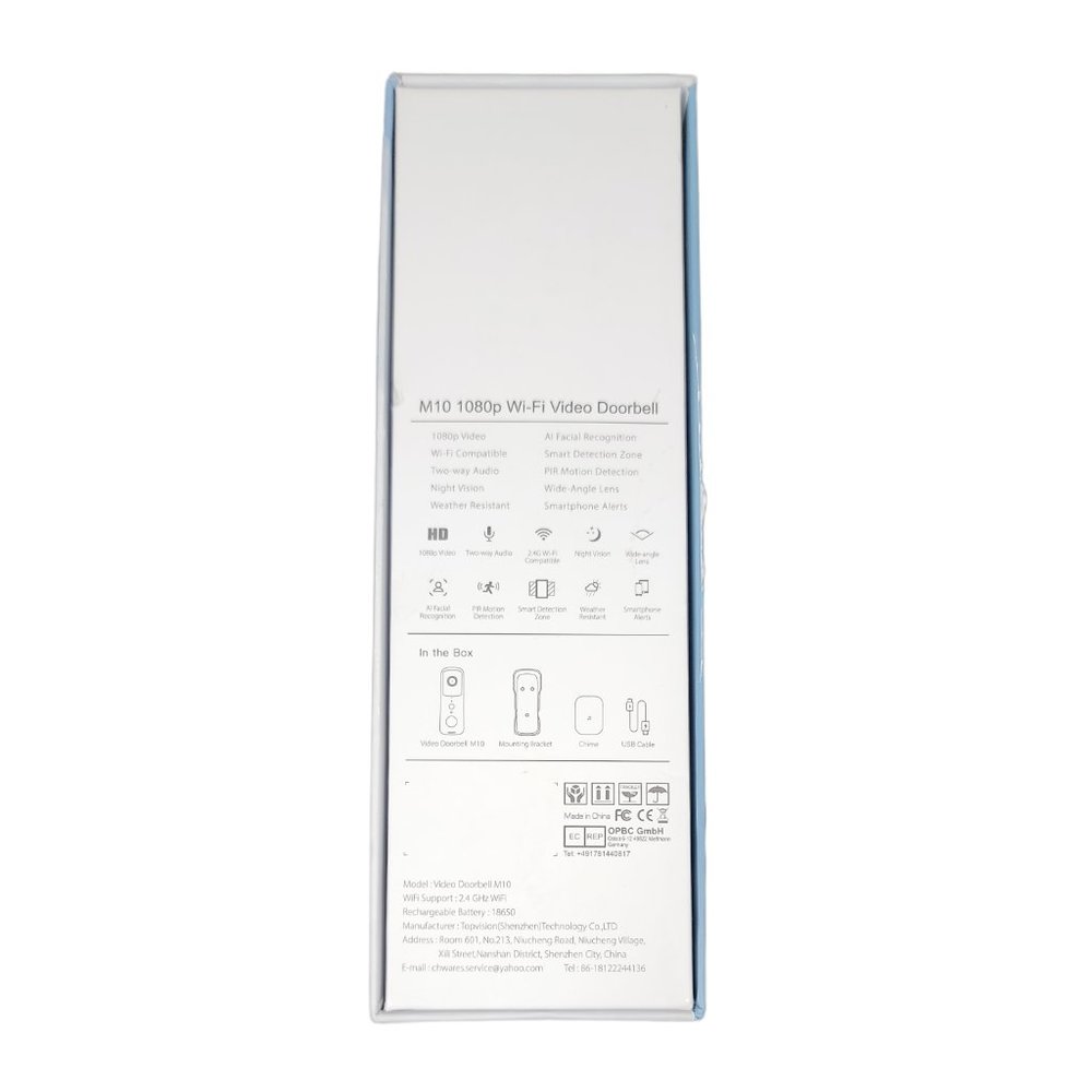 Chwares Video Doorbell M10 Wifi 1080 Video Al Facial Recognition 2.4 GHz - Picture 10 of 10